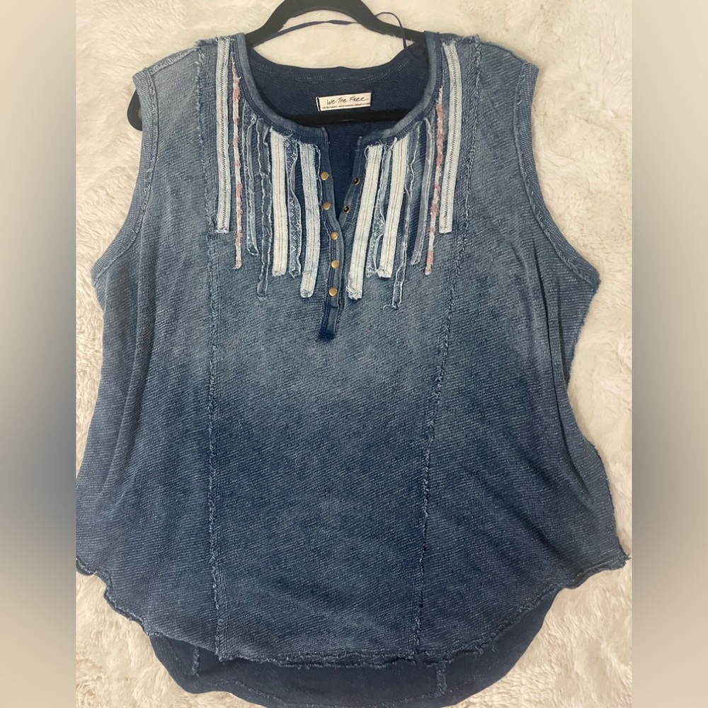 Free People embroidered tunic tank top